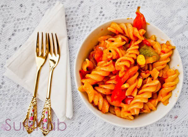 P5260695 Italian Pasta Recipe | Pasta With Sweet Corn | Delicious Pasta