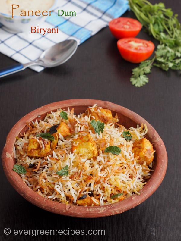 Paneer Dum Biryani Recipe with Step by Step Pictures